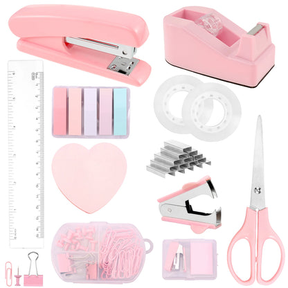 Office Supplies Set Desk Accessories Stapler Set Staple Driver Tape Holder Ruler Labels Office Scissors For Students Office Use