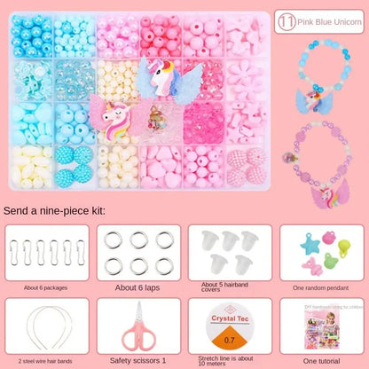 Arts Crafts DIY Handmade Beaded Kit Jewelry Set Handmade Kit for Make Bracelets Beads Creative DIY Beads for Children Girl