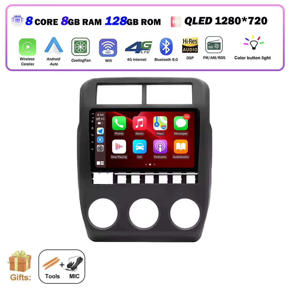 Car Radio Multimedia Video Player GPS Navigation QLED Touch Screen For Lada Niva 2021 - 2023 Android 16 Auto Wireless Carplay