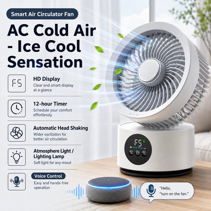 Portable Wall-Hanging Fan With Remote Control Smart Voice Rechargeable USB Household Electric Folding Fan Nightlight Air Cooler