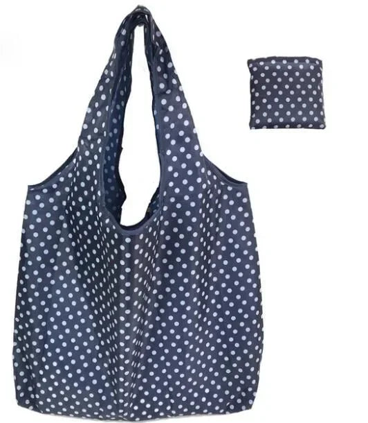 Reusable Shopping Bag Women Cute Fish Cart Flower Print  Nylon Foldable Grocery Bag Creative Eco-Friendly Tote Bag Lightweight