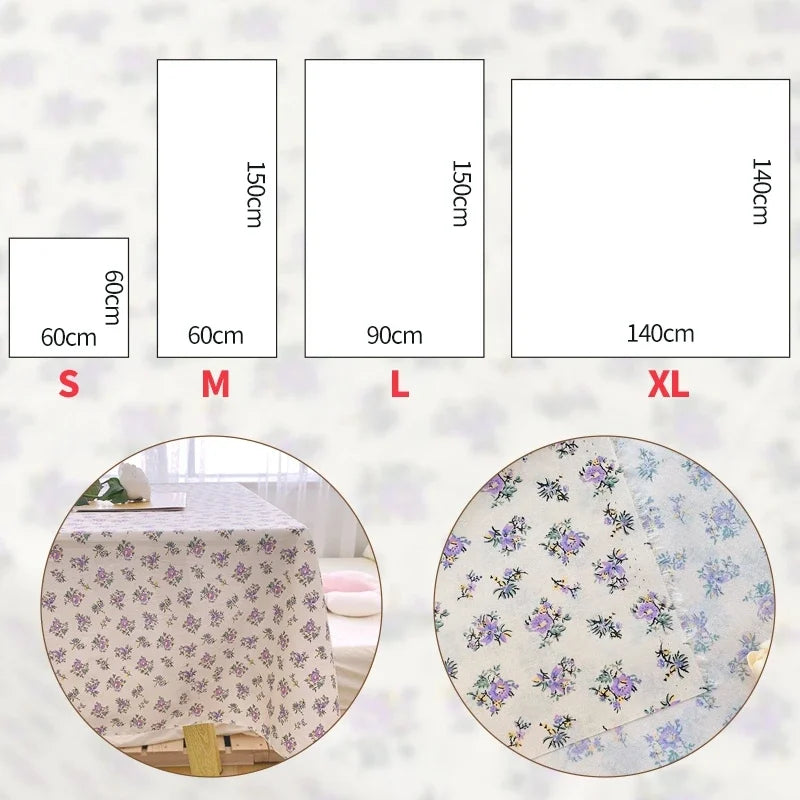 Ins Table Cloth Floral Printed Decoration Floral Cloth Rose Lavender Pattern Desk Cover Bedroom Desk Tablecloth Home Decor 식탁보