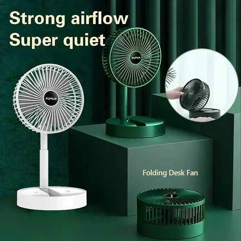Portable Desktop USB Fan - Folding Retractable Mute USB Charging Mini Electric Fan for Office Dormitory Home Car One WORLDKPI