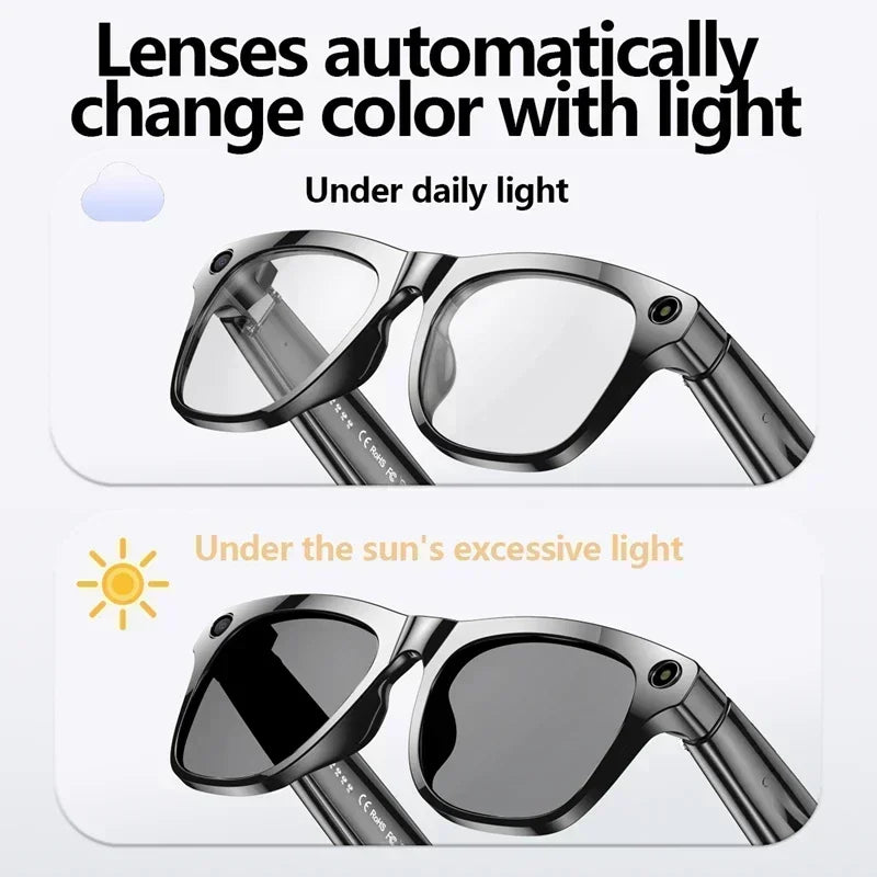 Lenovo 100MP Camera 8K HD Smart Glasses Chat GPT 260mAh Battery Bluetooth Call Voice Assistant Control Motorcycle Sunglasses