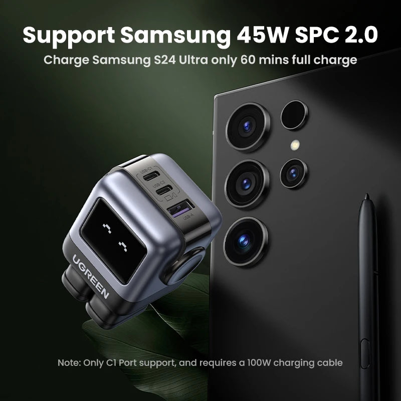 【US-Stecker】UGREEN 65W 30W GaN-Ladegerät im Roboter-Design mit PD3.0-Schnellladefunktion, QC4.0, 3.0 und PPS für iPhone 17, 16, 15 Pro, MacBook, Laptop und Tablet