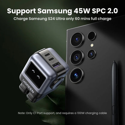 【US-Stecker】UGREEN 65W 30W GaN-Ladegerät im Roboter-Design mit PD3.0-Schnellladefunktion, QC4.0, 3.0 und PPS für iPhone 17, 16, 15 Pro, MacBook, Laptop und Tablet