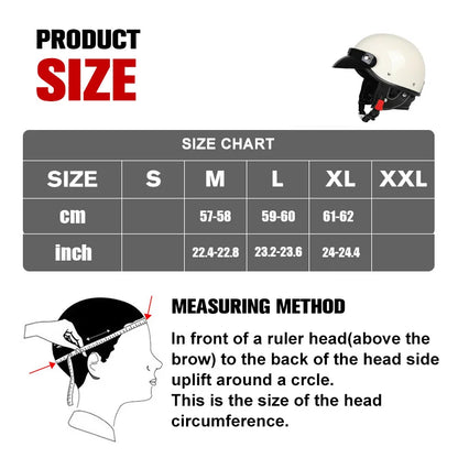 Motorcycle half helmet unisex retro personalized helmet for boys and girls motorcycle for all seasons riding and cruising