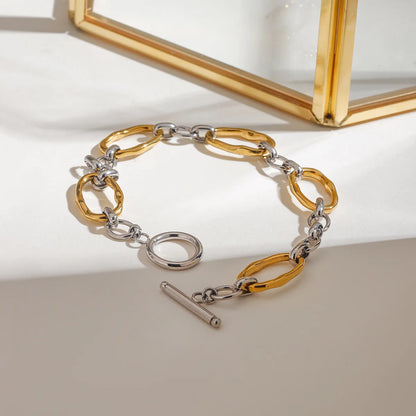 Yori Minimalist Stainless Steel Geometric Chic Bracelet Waterproof Metal 18K Gold Plated Simple Daily High Quality Jewelry Gift