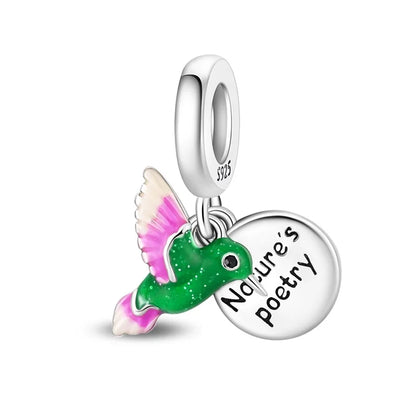 Colorful 925 Sterling Silver Mushroom Rabbit Beads & Toucan Dangle Charm Fits Bracelet Boutique Beautiful Pendant Gifts