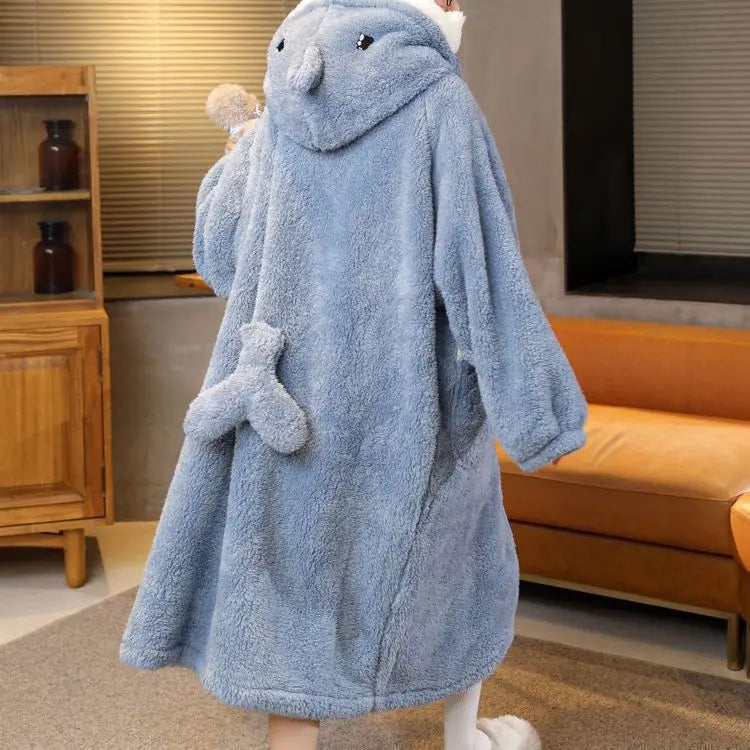 New Super Soft Cute Cartoon Shark Cape Blanket Cloak Nap Shawl Blanket Universal Student Air Conditioning Blanket Hooded Nap