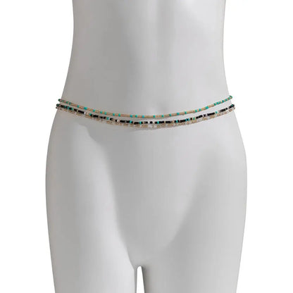 Body Jewelry Rice Bead Waist Chain Colorful Bohemian Style Belly Chain Ethnic Style Bikinis Jewelry Body Chain Jewelry
