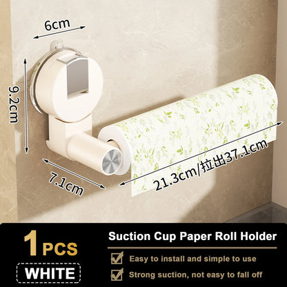 Suction Cup Tissue Hanger Kitchen Paper Towel Holder Toilet Roll Paper Dispenser Cabinet Storage Napkin Rack Bathroom Accessory