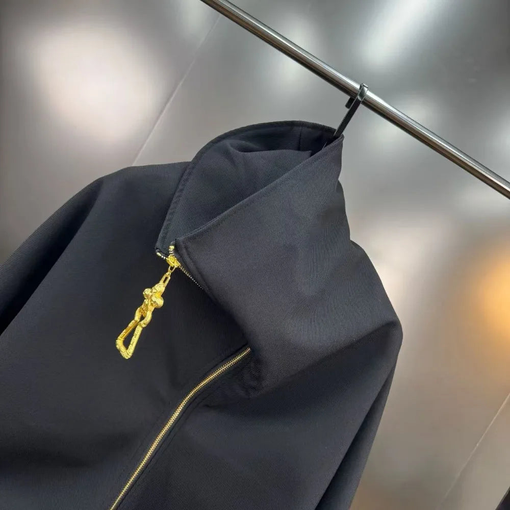 CHICEVER Solid Temperament Loose Sweatshirt for Women Lapel Spliced Zipper Long Sleeve Basics Fashionable Jackets Female Autumn