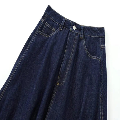 Women's Mid-Waist Cotton Denim Casual Skirt Autumn Winter New Arrival Balloon Sle  Midi Skirts Versatile Faionable