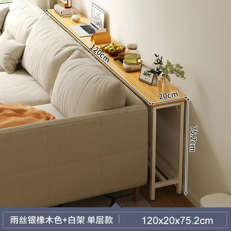 Multi-functional Living Room Long Partition Rack Bed Tail Storage Table Rear Sofa Gap Narrow Side Table Space-Saving Furniture