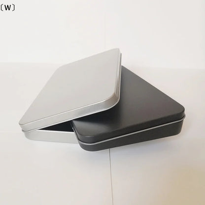 〔W〕Household Iron Storage Box Tin Box Container Empty Hinged Lid Empty Storage Box Candy Card Jewelry Organizer〔Winter1〕