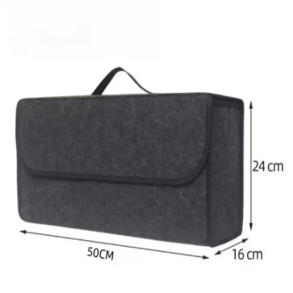 Anti-slip car trunk organizer - large capacity storage box made of soft felt material space-saving car accessory