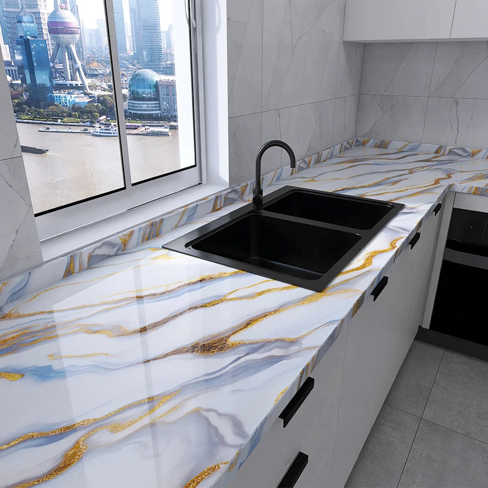 Tile Stickers Waterproof and Oil-proof Kitchen High Temperature Resistant Renovation Self-adhesive Cabinet Countertop Wallpaper
