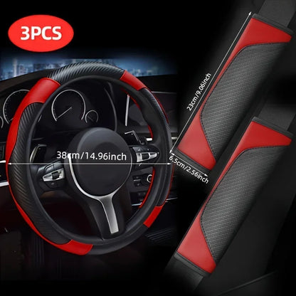Auto Steering Cover - Sport-Inspired Design, Anti-Slip, Suitable for Car Interior, Styling Accessory
