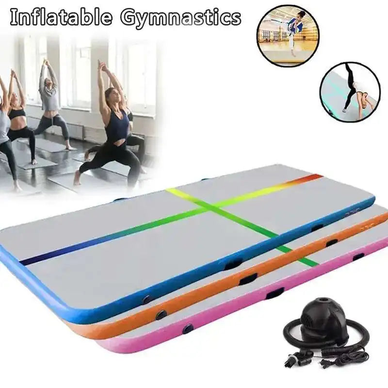 Air Tracks Iatable Gymnastics Durable 1X0.6X0.1M Tumbling Gym Mat With Colorful Line Indoor Yoga Floor For Training Use