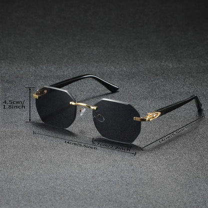 1PC Fashionable Design Sunglasses, Frameless, Suitable For Both Men And Women, Casual Wear, Holiday Use, Sturdy Glasses