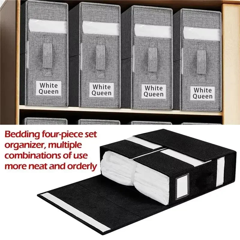 Foldable Closet Storage Bins Air And Dust Resistant Folding Bed Linen Organizer Window Clothes And Sheets Storage Box