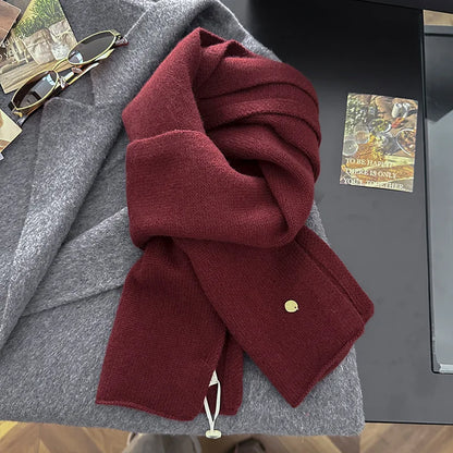 100% Wool Winter Scarf For Women Long Warm Cashmere Scarves Hijab Solid Lady Shawl Wrap Female Pashmina Bandana Head Scarfs New