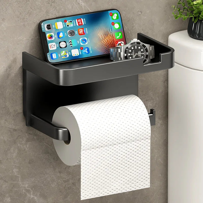Toilet Paper Holder Plastic Storage Rack Kitchen Towel Placement of Seasoning Bottles Bathroom Wall Roll of Paper Phone Storage