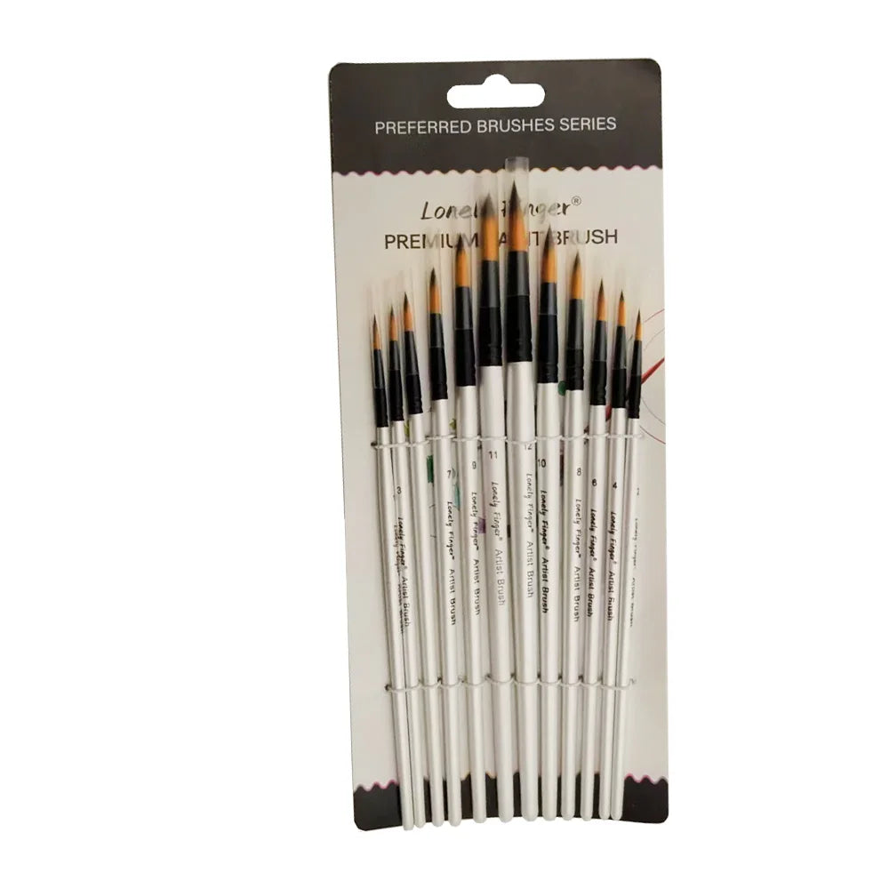 12/48pcs Acrylic Paint Brushes, Professional Synthetic Bristles Paint Brush Set Flat, Filbert,  Round, Angle Paint Brushes