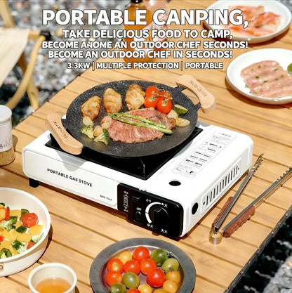 Portable Outdoor Gas Stove, Suitable for Camping, Barbecuing, Hiking, Backyard Cooking, and Home Use Windproof Ring Not Included