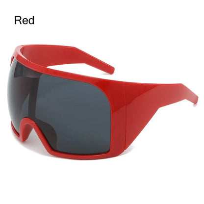 Futuristic Wrap Around Sunglasses Rave Curved Lens UV400 Protection 2000'S Eyewear Oversized Y2K Sun Glasses for Women & Men