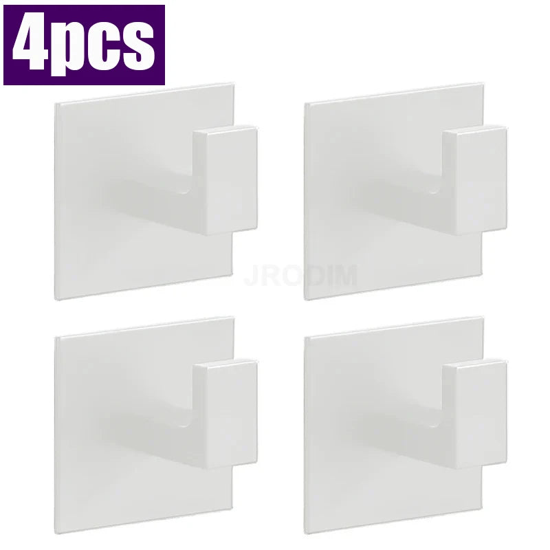 4/1pcs Bathroom Adhesive Wall Black Robe Hooks Towel Hook Coat Holder Keys Clothes Hanger Bathroom Kitchen Hardware Accessories