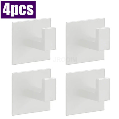 4/1pcs Bathroom Adhesive Wall Black Robe Hooks Towel Hook Coat Holder Keys Clothes Hanger Bathroom Kitchen Hardware Accessories