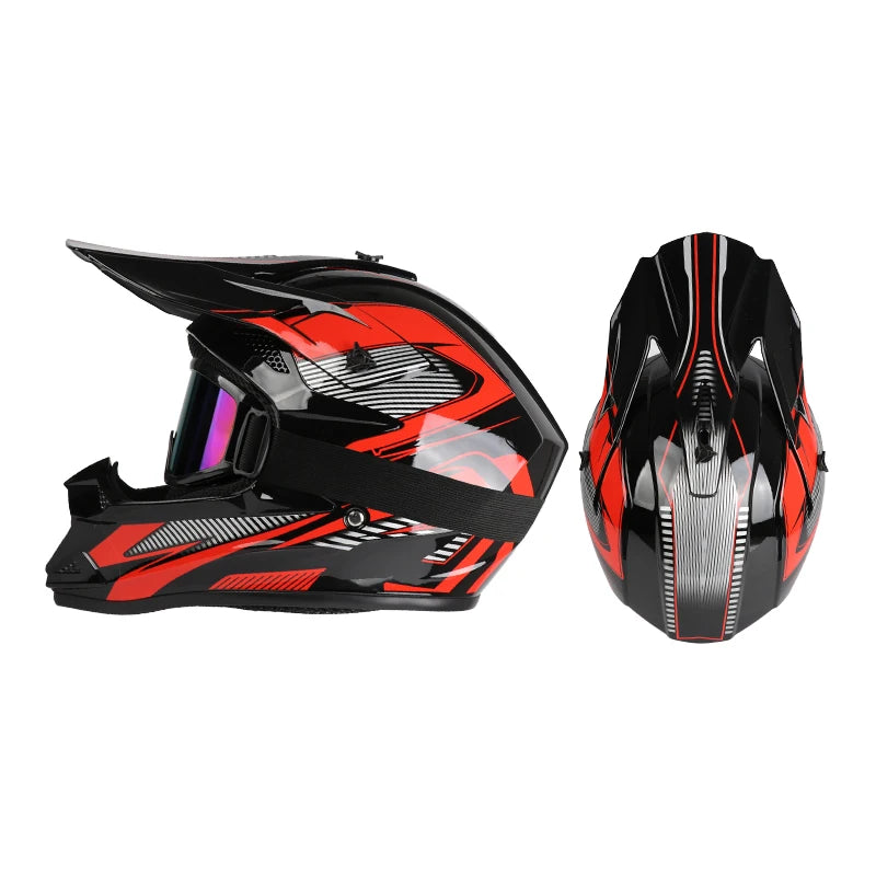 Off Road Motorcycle Helmet Rally Downhill Full Helmet Riding with Goggles Suitable for All Seasons for Men Women and Children