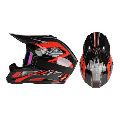 Off Road Motorcycle Helmet Rally Downhill Full Helmet Riding with Goggles Suitable for All Seasons for Men Women and Children