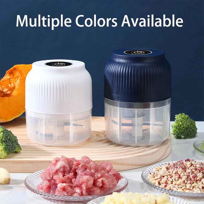 TINSOL 250ml Mini Wireless Electric Garlic Masher USB Rechargeable Vegetable Chopper Garlic Grinder Kitchen Garlic Food Chopper