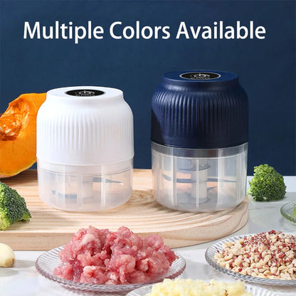 TINSOL 250ml Mini Wireless Electric Garlic Masher USB Rechargeable Vegetable Chopper Garlic Grinder Kitchen Garlic Food Chopper
