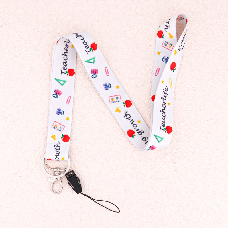Mobile Phone Teacher Lanyard Fashion Neck Strap Keychain Teacher Lanyard for ID Card Holder Keys Keychain Keyring Gift