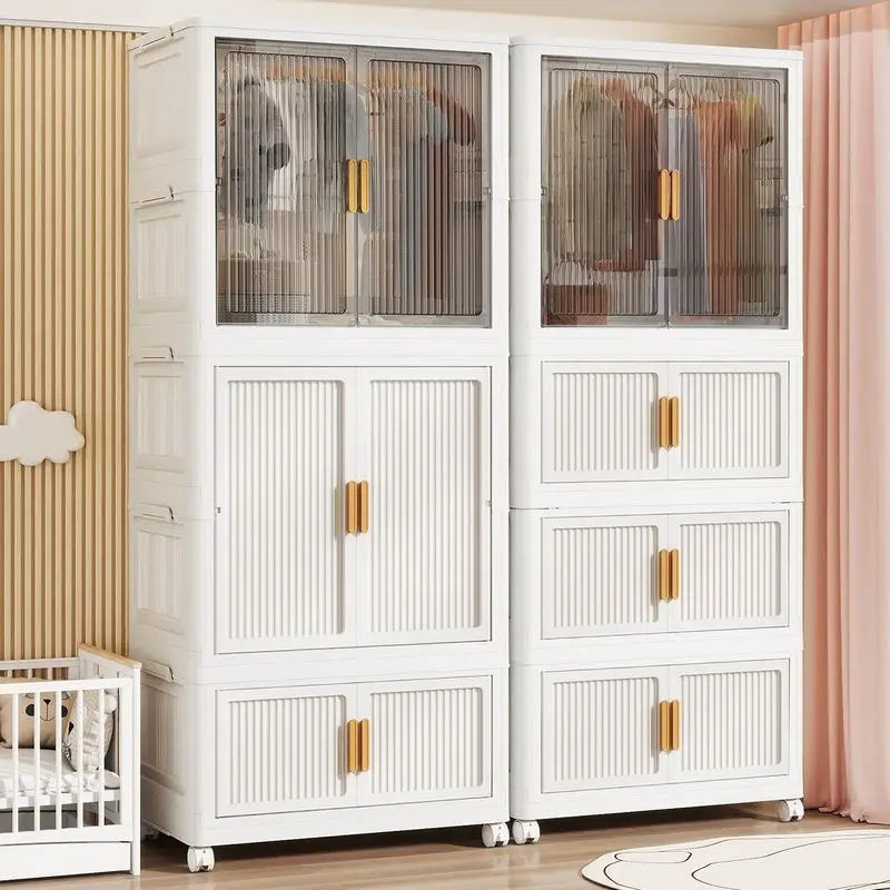 Natural Shelves Wardrobes Organizer Clothes Jeans Shelf Drawer Wardrobe Stackable Storage Stoffen Klerenkast Home Furniture