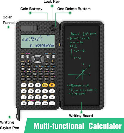 Scientific Calculator with LCD Notepad 417 Functions Professional Portable Foldable Calculator for Students Upgraded 991ES NEW