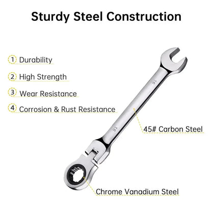 Krachtige Multi-functional 6-25mm Ratchet Wrench with Flexible Head Perfect for Car and Hand Tool Jobs