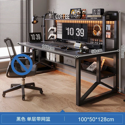 Storage Desktop Gaming Table European Wooden Computer Desks Home Office Furniture Student Writing Desk Integrated Desk Bookshelf