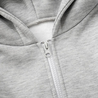 Soft Solid Color Hoodies Women V Shape Lower Hem Streetwear Cardigan Crop Top Fish Bone Long Sleeve Hooded Coat Spring