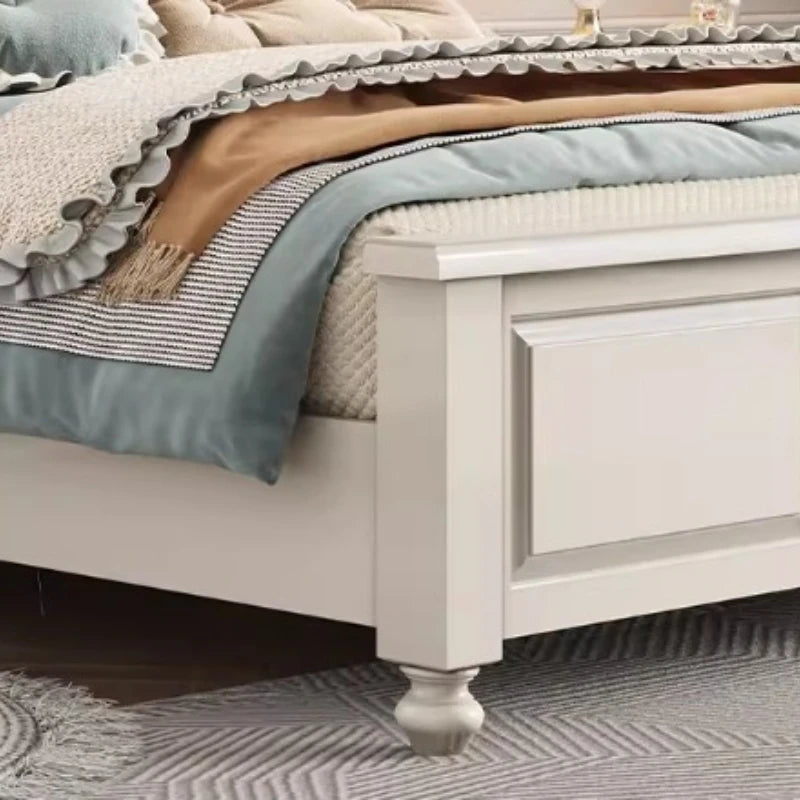 Bedroom White Bed Aesthetic Teenage Girls Double Luxury Bed Frame Lounge Platform Camarotes Para Dormitorio House Accessories