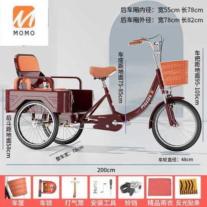Tricycles for elderly people, pedals, pedals, variable speed bicycles for elderly people, rickshaws for transportation,