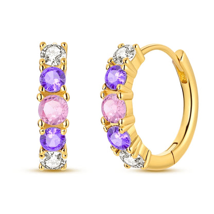 925 Sterling Silver Gold Drop Earrings For Woman Flower Round Sun Hoop Earring Pendientes Classic Original Woman Jewelry Gift