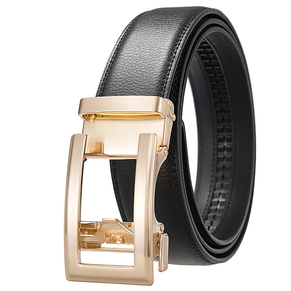 Business Belts for Men Genuine Leather Automatic Men Belt Luxury Waist Strap Designer Belts Male High Quality Fashion Formal