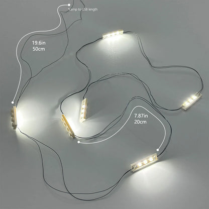 LED Brick Lighting Four/Six in One, Connected in Series, Powered by USB,Light up your building blocks