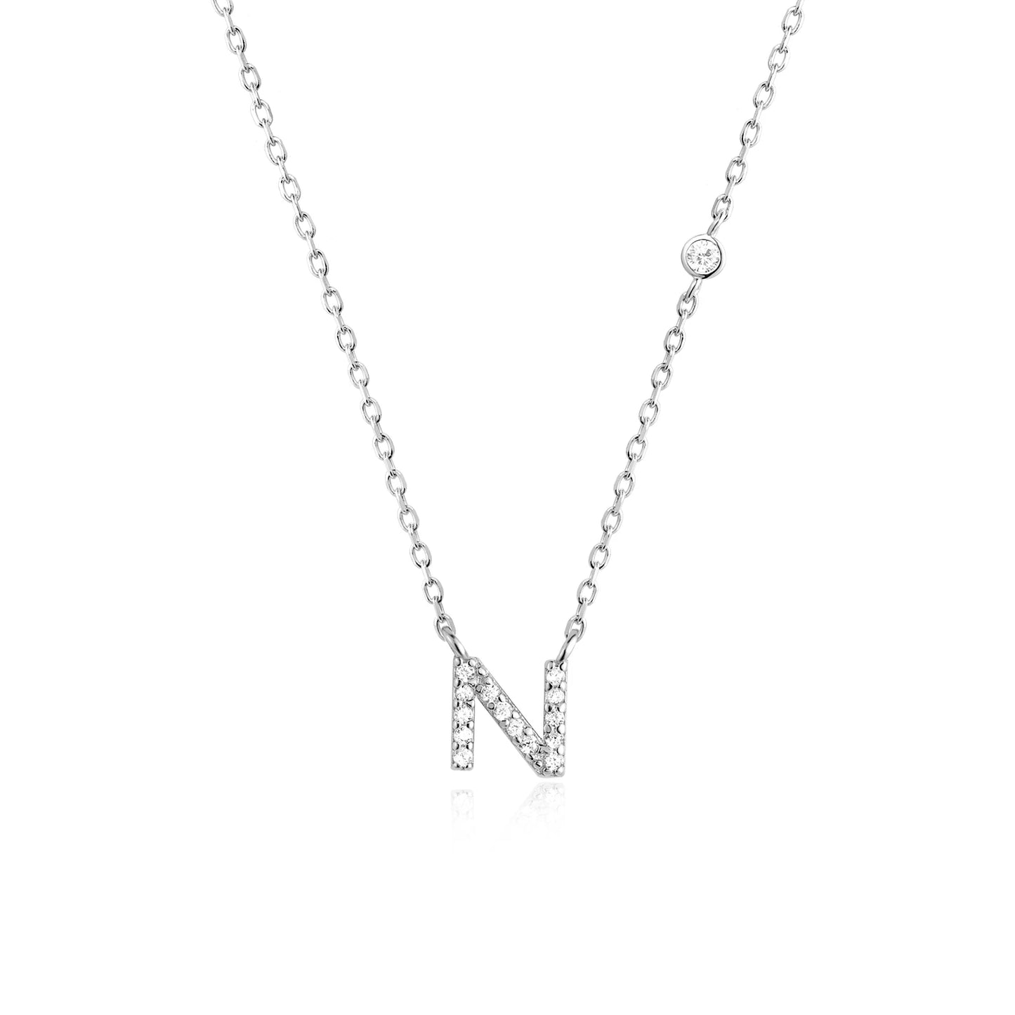 VEWANT New 925 Sterling Silver Monogram Initial Letter A M Pendant Long Chain Necklace Crystal Fine Jewelry Luxury Fine Jewelry