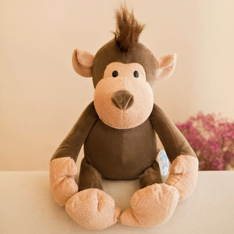 Stuffed Plush Animals Toys Soft Dolls Jungle Lion Elephant Tiger Dog Fox Monkey Deer Children Gift Kawaii Baby Kids Hobbie Toys